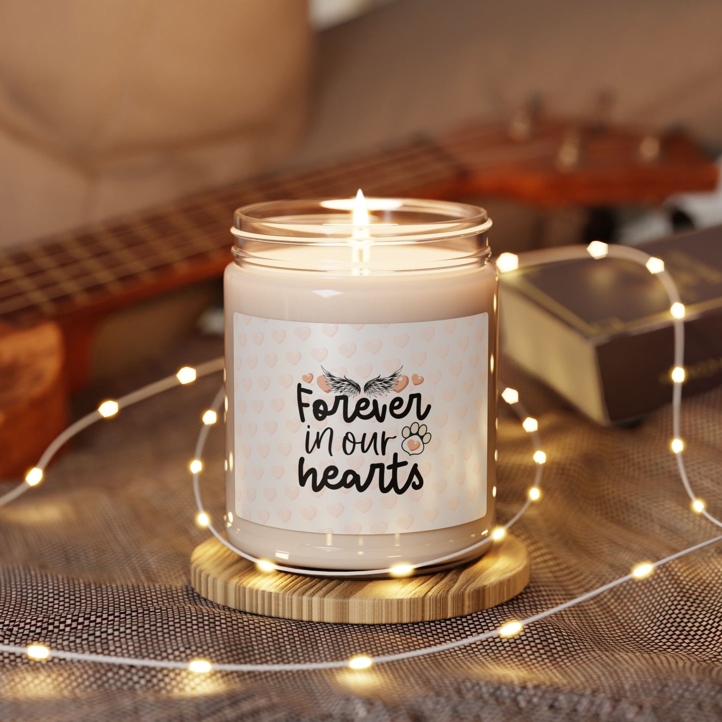 Vela de soja perfumada "Por siempre en nuestros corazones"